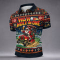 Ho Ho Hole In One Santa Christmas Golf Shirt, Mens Golf Clothing, Mens Golf Shirts