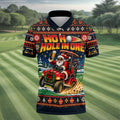 Ho Ho Hole In One Santa Christmas Golf Shirt, Mens Golf Clothing, Mens Golf Shirts