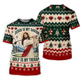 Jesus Savior Golf Therapy Christmas Golf Shirt, Mens Golf Shirts, Mens Golf Apparel