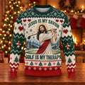 Jesus Savior Golf Therapy Ugly Christmas Sweater, Ugly Sweater Party, Funny Xmas Gift