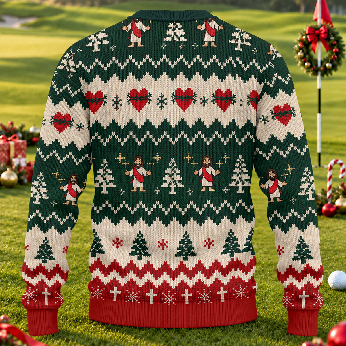Jesus Savior Golf Therapy Ugly Christmas Sweater, Ugly Sweater Party, Funny Xmas Gift
