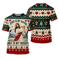 Jesus Savior Golf Therapy Christmas Golf Shirt, Womens Golf Apparel, Ladies Golf Tops