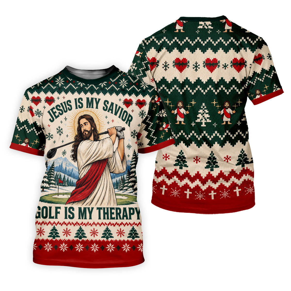 Jesus Savior Golf Therapy Christmas Golf Shirt, Womens Golf Apparel, Ladies Golf Tops