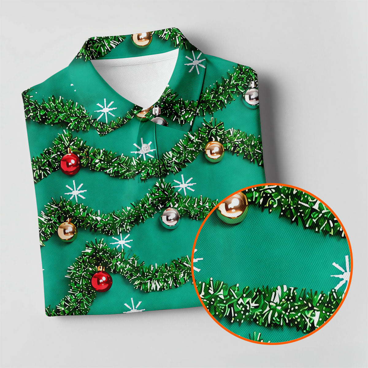 Tinsel Garland Ornaments Christmas Golf Shirt, Ladies Golf Shirts, Womens Golf Shirts