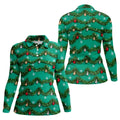 Tinsel Garland Ornaments Christmas Golf Shirt, Ladies Golf Shirts, Womens Golf Shirts