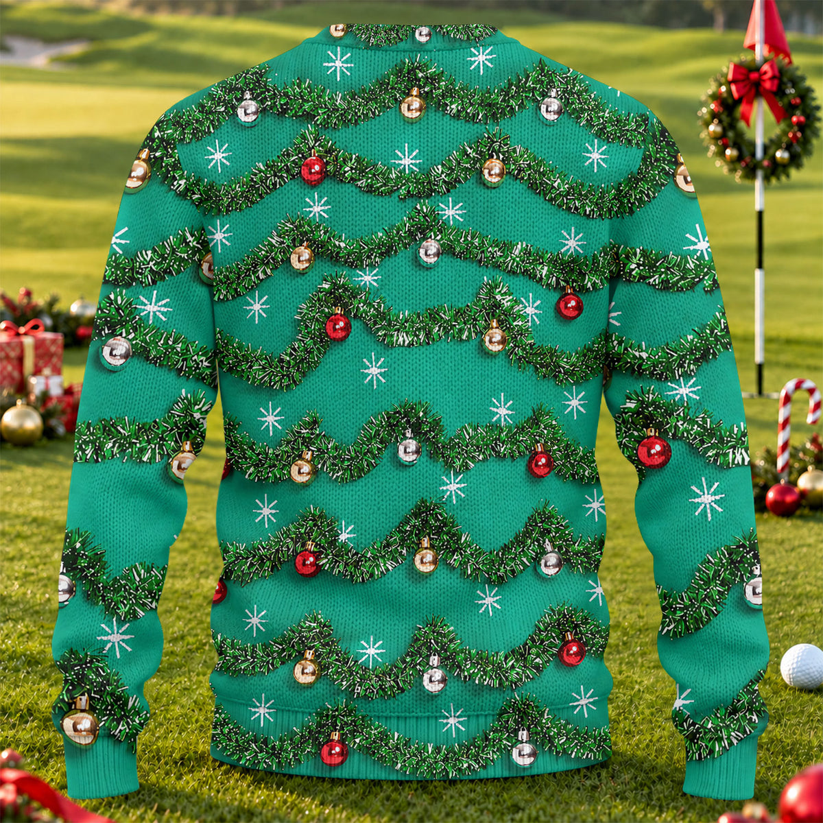 Tinsel Garland Ornaments Ugly Christmas Sweater, Christmas Golf Gift, Christmas Gifts