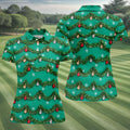 Tinsel Garland Ornaments Christmas Golf Shirt, Ladies Golf Shirts, Womens Golf Shirts