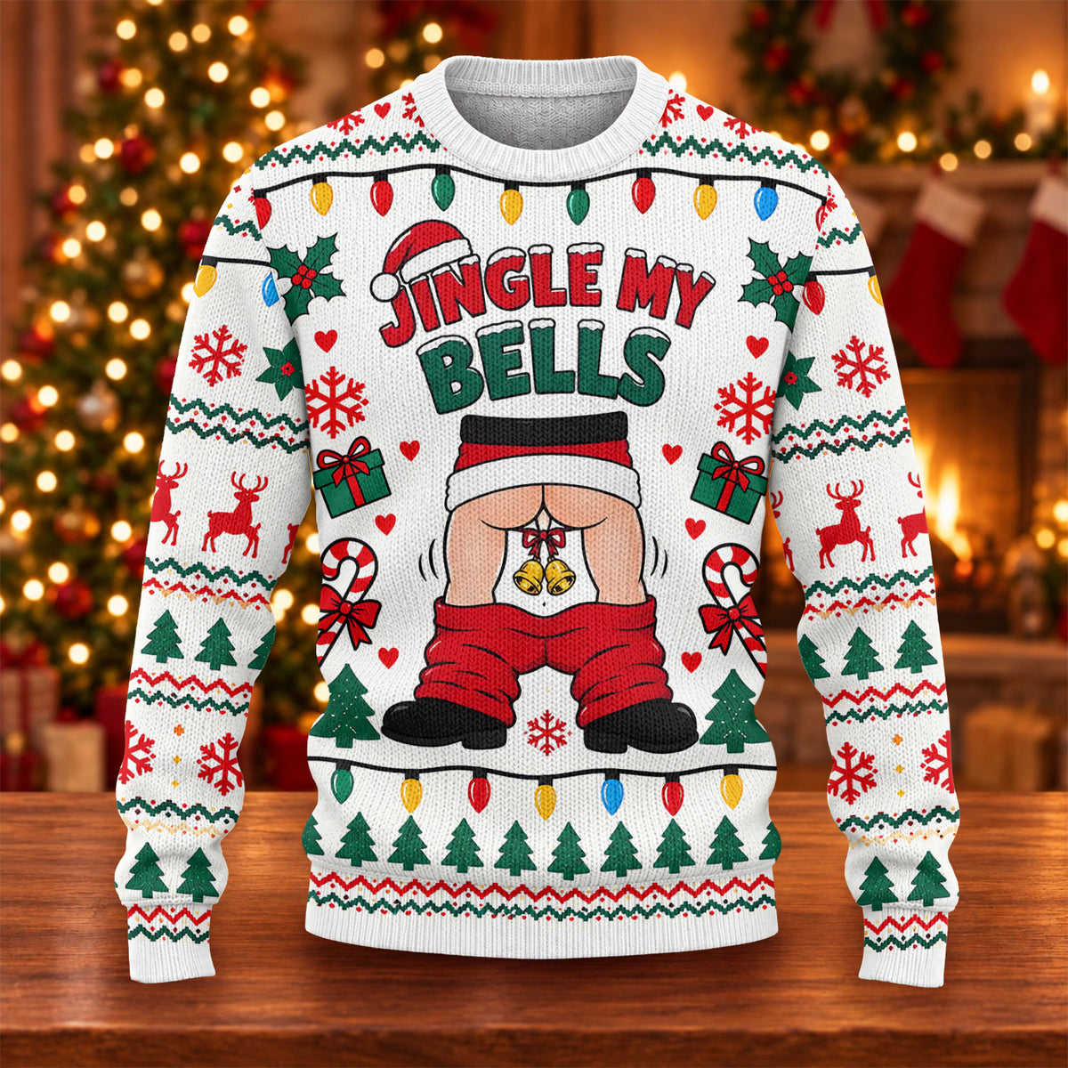 Jingle My Bells Pants Down Ugly Christmas Sweater, Funny Xmas Gift, Christmas Gifts