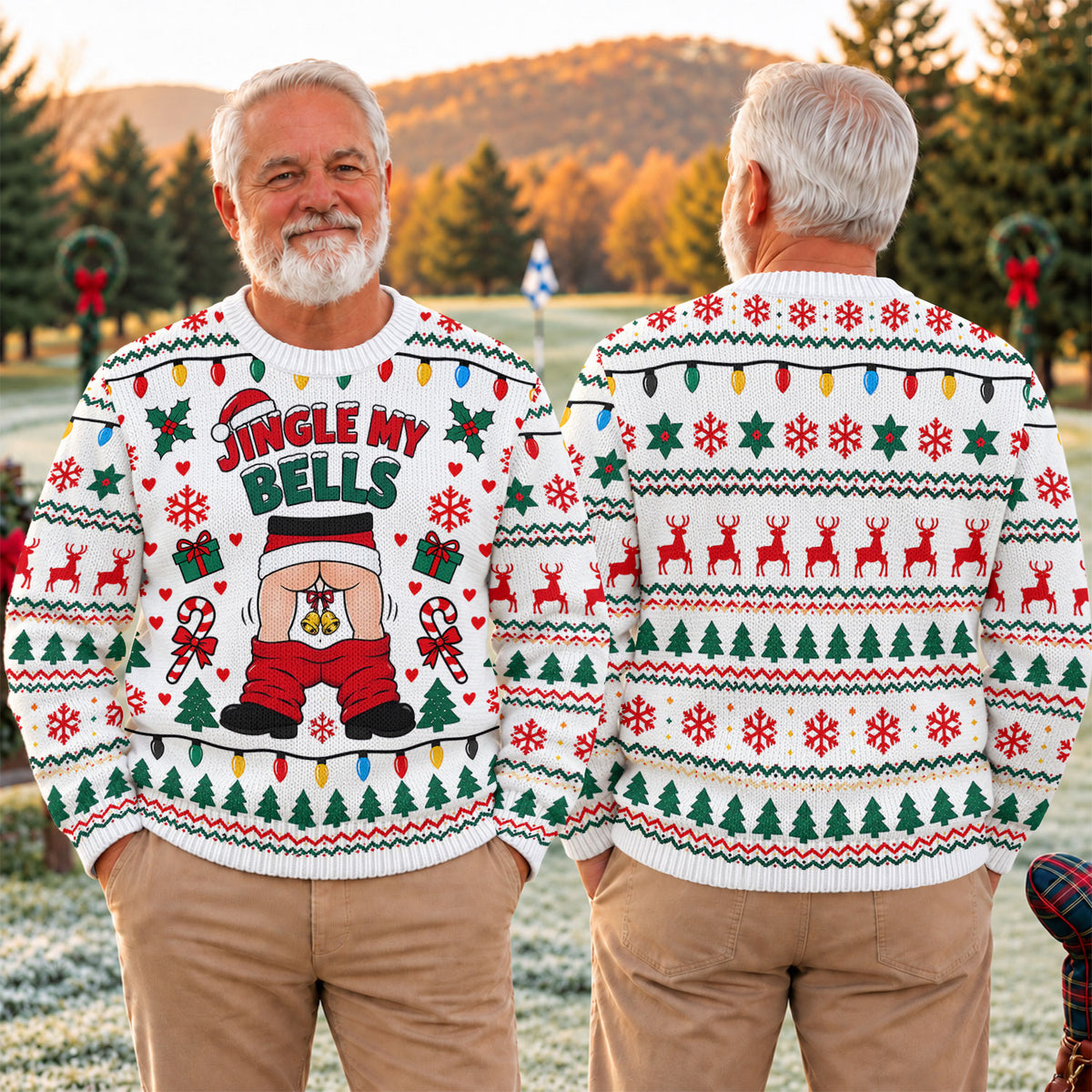 Jingle My Bells Pants Down Ugly Christmas Sweater, Funny Xmas Gift, Christmas Gifts