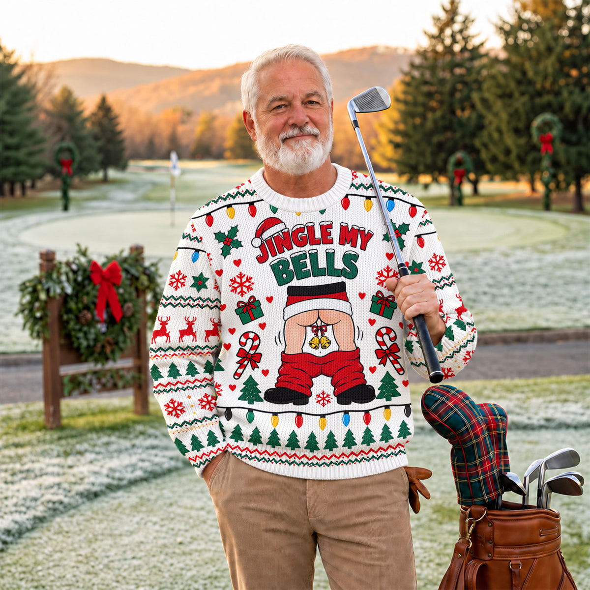 Jingle My Bells Pants Down Ugly Christmas Sweater, Funny Xmas Gift, Christmas Gifts