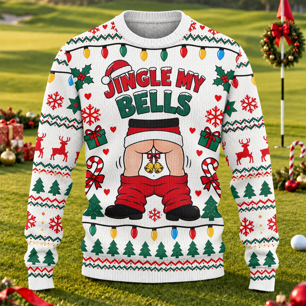 Jingle My Bells Pants Down Ugly Christmas Sweater, Funny Xmas Gift, Christmas Gifts