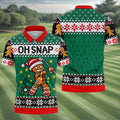 Oh Snap Gingerbread Christmas Golf Shirt, Mens Holiday Golf Shirts, Golf Polo For Men