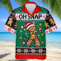Oh Snap Gingerbread Christmas Golf Shirt, Mens Holiday Golf Shirts, Golf Polo For Men