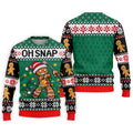 Oh Snap Gingerbread Christmas Golf Shirt, Mens Holiday Golf Shirts, Golf Polo For Men
