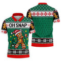 Oh Snap Gingerbread Christmas Golf Shirt, Mens Holiday Golf Shirts, Golf Polo For Men