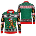 Oh Snap Gingerbread Christmas Golf Shirt, Mens Holiday Golf Shirts, Golf Polo For Men