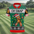 Oh Snap Gingerbread Christmas Golf Shirt, Mens Holiday Golf Shirts, Golf Polo For Men
