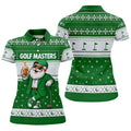 Green Jacket Santa Beer Christmas Golf Shirt, Golf Shirts For Women, Womens Golf Tops