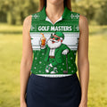Green Jacket Santa Beer Christmas Golf Shirt, Golf Shirts For Women, Womens Golf Tops