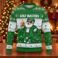 Green Jacket Santa Beer Ugly Christmas Sweater, Christmas Golf Gift, Golf Lover Gifts