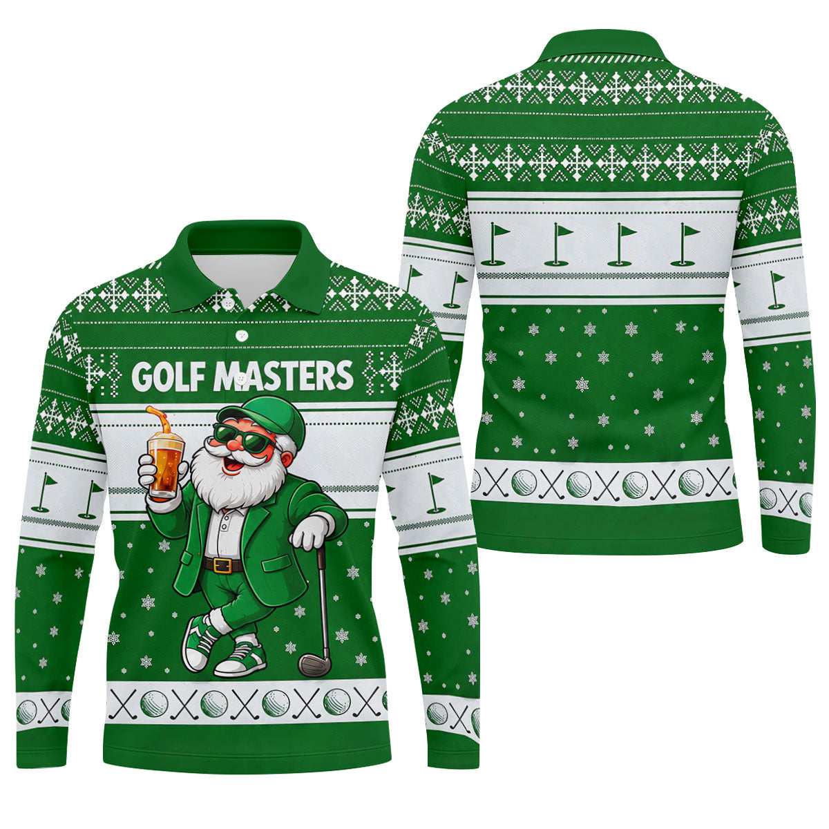 Green Jacket Santa Beer Christmas Golf Shirt, Golf Shirts For Men, Golf Polo For Men
