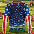 Fore Jesus Eagle Flag Ugly Christmas Sweater, Golf Lover Gifts, Funny Holiday Sweater