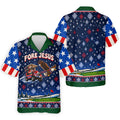 Fore Jesus Eagle Flag Christmas Golf Shirt, Golf Shirts For Men, Mens Golf Shirts