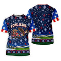 Fore Jesus Eagle Flag Christmas Golf Shirt, Womens Golf Clothing, Womens Golf Apparel