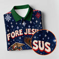 Fore Jesus Eagle Flag Christmas Golf Shirt, Womens Golf Clothing, Womens Golf Apparel