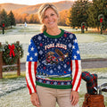Fore Jesus Eagle Flag Ugly Christmas Sweater, Golf Lover Gifts, Funny Holiday Sweater