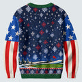 Fore Jesus Eagle Flag Ugly Christmas Sweater, Golf Lover Gifts, Funny Holiday Sweater