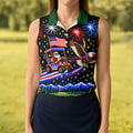 Eagle Santa Golf Cart Christmas Golf Shirt, Ladies Golf Shirts, Golf Shirts For Women