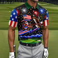 Eagle Santa Golf Cart Christmas Golf Shirt, Golf Polo For Men, Funny Mens Golf Shirts