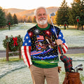 Eagle Santa Golf Cart Ugly Christmas Sweater, Funny Christmas Outfit, Funny Xmas Gift