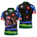 Eagle Santa Golf Cart Christmas Golf Shirt, Golf Polo For Men, Funny Mens Golf Shirts