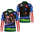 Eagle Santa Golf Cart Christmas Golf Shirt, Golf Polo For Men, Funny Mens Golf Shirts