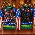 Eagle Santa Golf Cart Ugly Christmas Sweater, Funny Christmas Outfit, Funny Xmas Gift