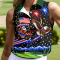 Eagle Santa Golf Cart Christmas Golf Shirt, Ladies Golf Shirts, Golf Shirts For Women