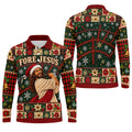 Fore Jesus Santa Hat Christmas Golf Shirt, Mens Golf Shirts, Mens Holiday Golf Shirts