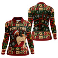 Fore Jesus Santa Hat Christmas Golf Shirt, Golf Shirts For Women, Womens Golf Shirts