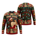 Fore Jesus Santa Hat Christmas Golf Shirt, Mens Golf Shirts, Mens Holiday Golf Shirts