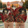 Golden Swirl Santa Golfer Ugly Christmas Sweater, Christmas Gifts, Ugly Sweater Party