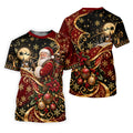 Golden Swirl Santa Golfer Christmas Golf Shirt, Womens Golf Tops, Ladies Golf Shirts