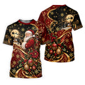 Golden Swirl Santa Golfer Christmas Golf Shirt, Mens Golf Polo, Golf Shirts For Men