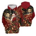 Golden Swirl Santa Golfer Christmas Golf Shirt, Womens Golf Tops, Ladies Golf Shirts