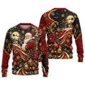 Golden Swirl Santa Golfer Christmas Golf Shirt, Mens Golf Polo, Golf Shirts For Men