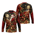 Golden Swirl Santa Golfer Christmas Golf Shirt, Mens Golf Polo, Golf Shirts For Men