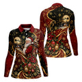 Golden Swirl Santa Golfer Christmas Golf Shirt, Womens Golf Tops, Ladies Golf Shirts