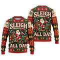 Sleigh All Day Santa Christmas Golf Shirt, Golf Gifts For Men, Funny Mens Golf Shirts