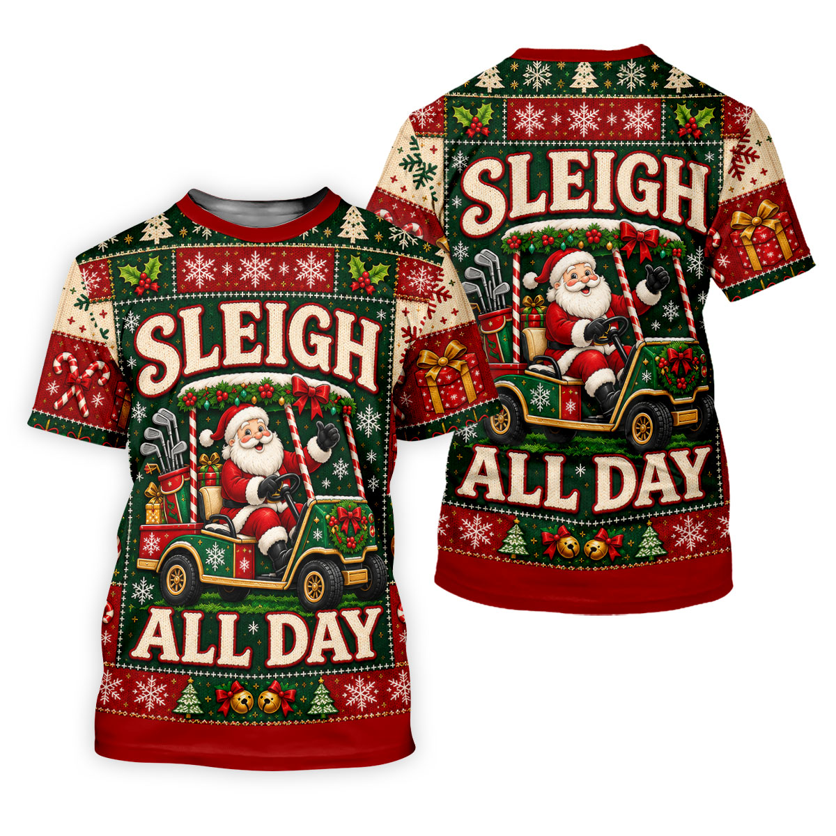 Sleigh All Day Santa Christmas Golf Shirt, Womens Golf Clothing, Golf Gifts For Women